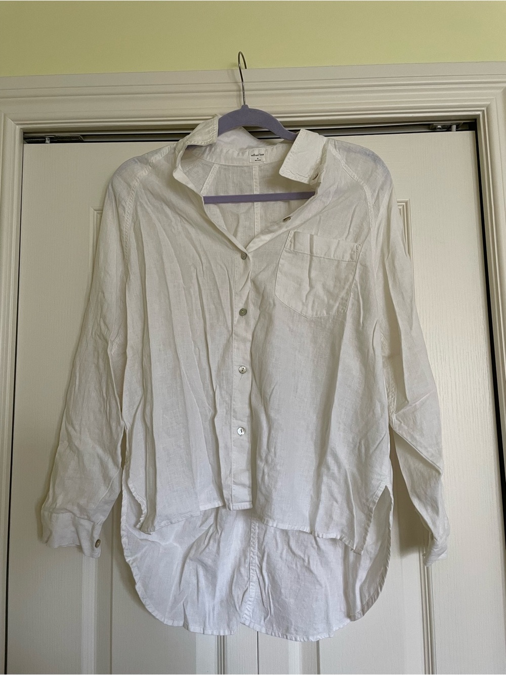 aritzia wilfred free white linen shirt